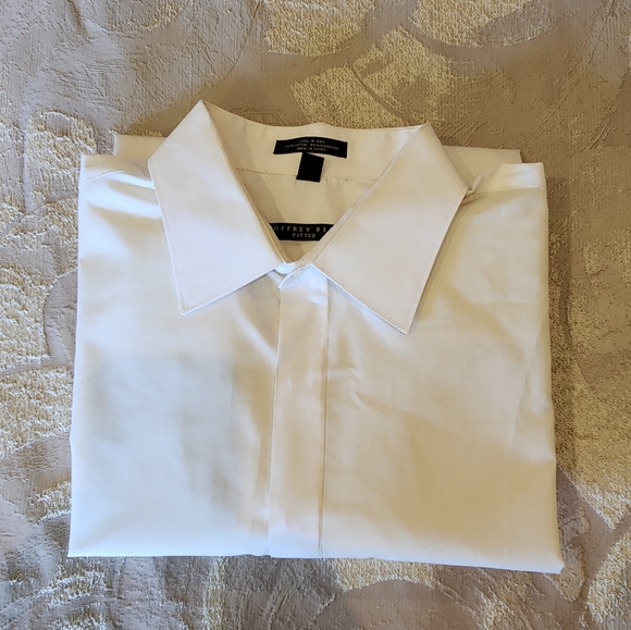 Geoffrey Beene Formal White Fitted Dress Shirt - Picture 1 of 5